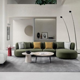 Modern corner sofa set (right) with single chair YS-68