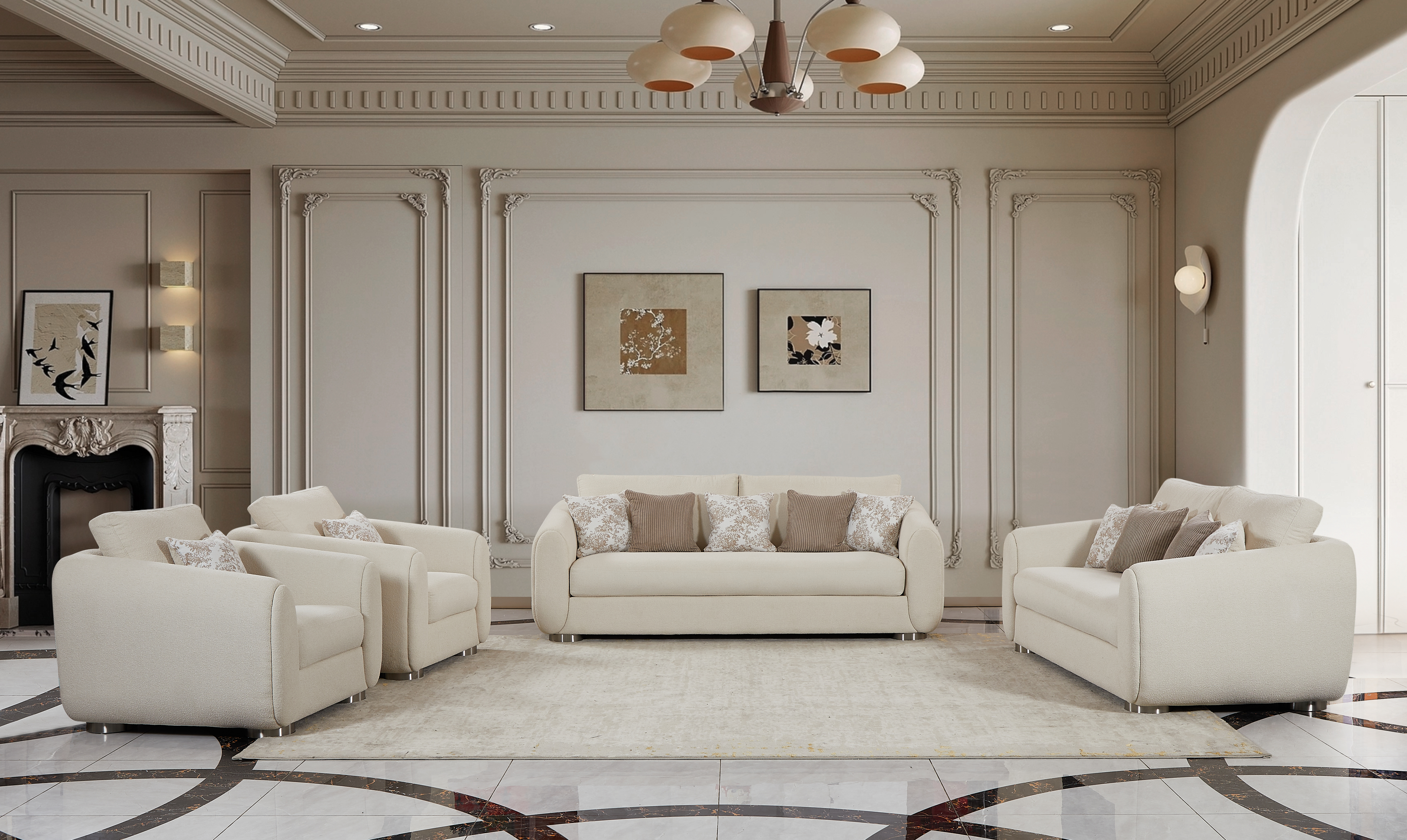 طقم كنب مودرن 4 قطع 9858