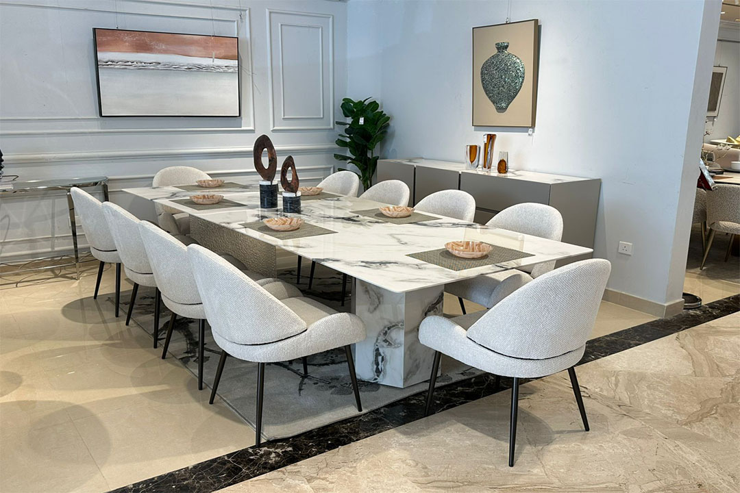 Modern 10-Chair Dining Table with Buffet YM-D2492