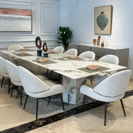 طاولة طعام 10 كراسي مع بوفية مودرن Ym-D2492