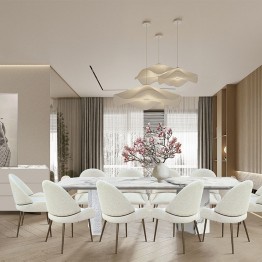 طاولة طعام 10 كراسي مع بوفية مودرن Ym-D2492