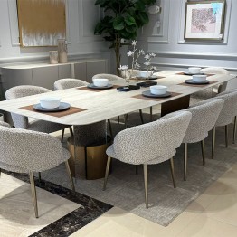 طاولة طعام 10 كراسي مع بوفية مودرن Ym-D2491