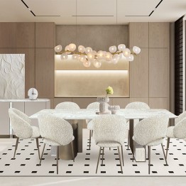 طاولة طعام 10 كراسي مع بوفية مودرن Ym-D2491