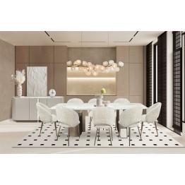 10-seat dining table with modern buffet Ym-D2491