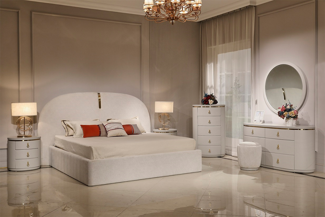 Neoclassical bedroom wardrobe with 6 doors F-517