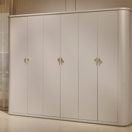 Neoclassical bedroom wardrobe with 6 doors F-517