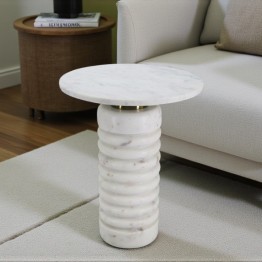 Modern side table, white marble, 47567