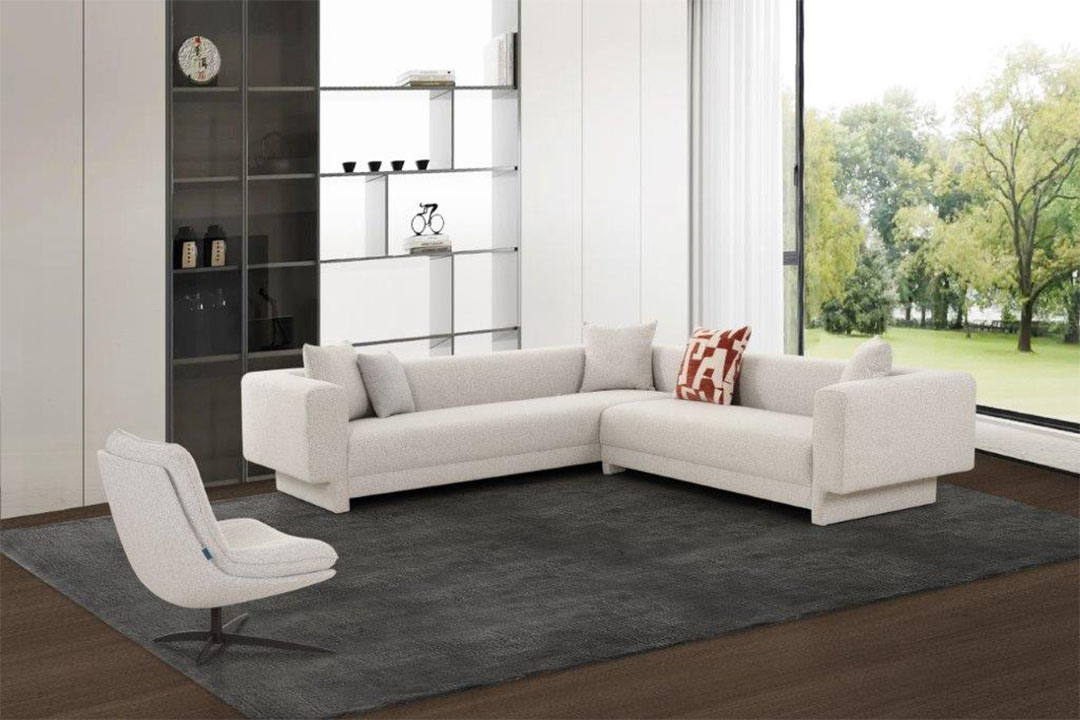 طقم كنب زاوية مودرن مع  كرسي مفرد ZW-23127 
