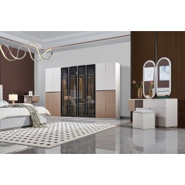 Modern bedroom set with 8-door wardrobe RI339