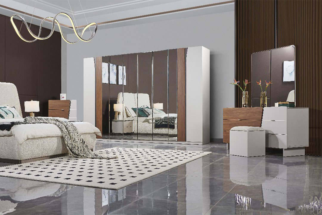 Modern bedroom set with 8 doors, 394