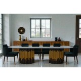 Dining table with 12 chairs, modern style, CAS-347