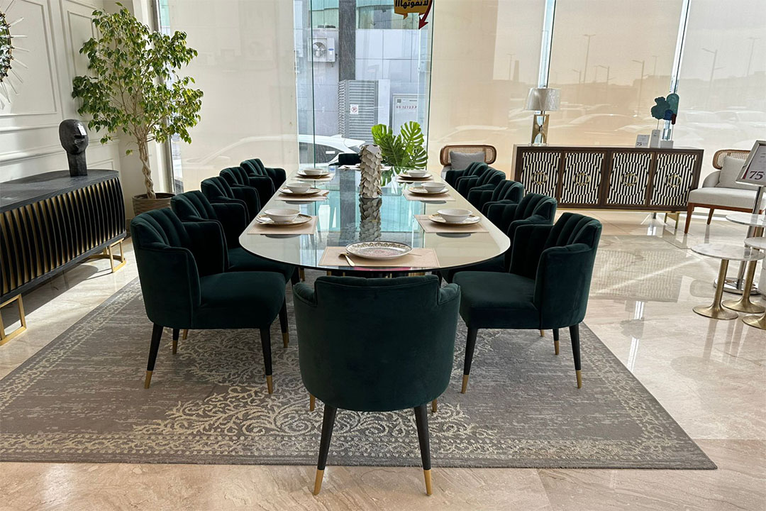 Dining table with 12 chairs, modern style, CAS-347