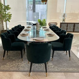 Dining table with 12 chairs, modern style, CAS-347