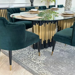 Dining table with 12 chairs, modern style, CAS-347