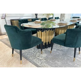 Dining table with 12 chairs, modern style, CAS-347