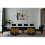 Dining table with 12 chairs, modern style, CAS-347