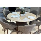 طاولة طعام 6 كراسي مودرن دائرية  TG-2410/A389 