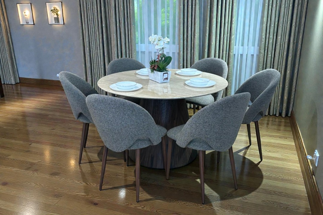 طاولة طعام 6 كراسي مودرن دائرية  TG-2410/A389 