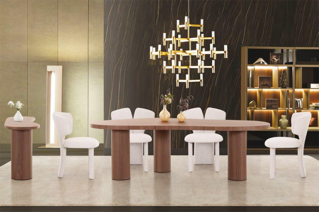 Dining table with 8 chairs and modern buffet LZ-339DT