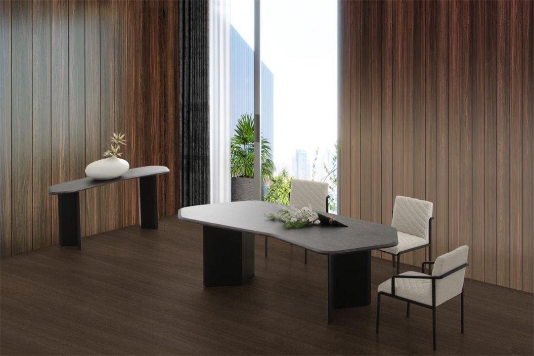 Dining table with 8 chairs and modern buffet LZ-406DT