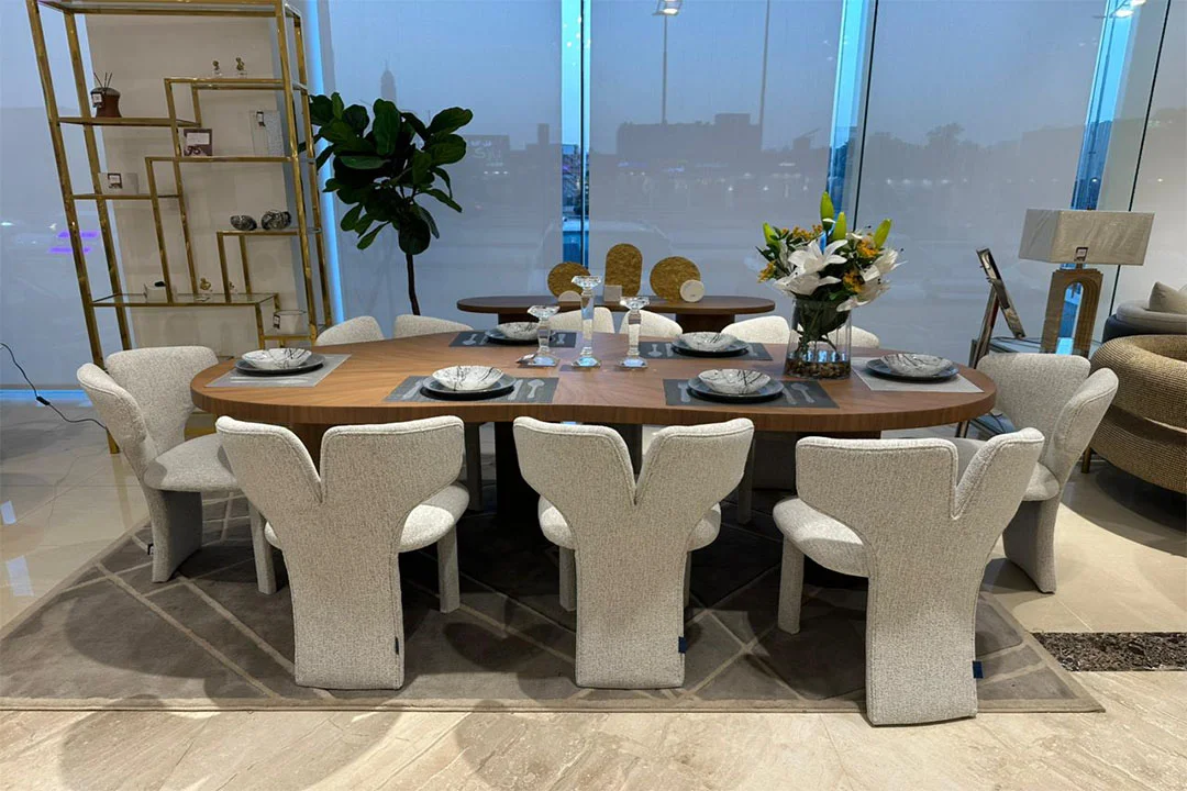 Dining table with 8 chairs and modern buffet LZ-339DT