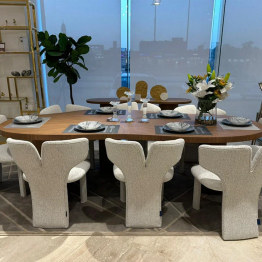 Dining table with 8 chairs and modern buffet LZ-339DT