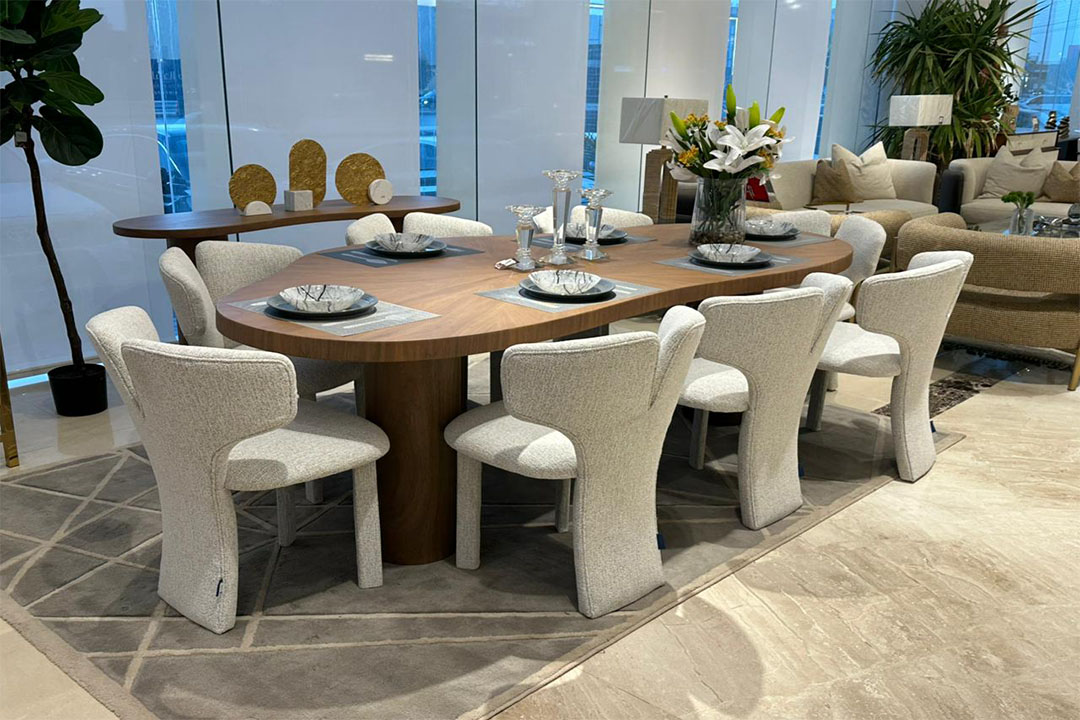 Dining table with 8 chairs and modern buffet LZ-339DT