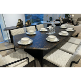Dining table with 8 chairs and modern buffet LZ-406DT