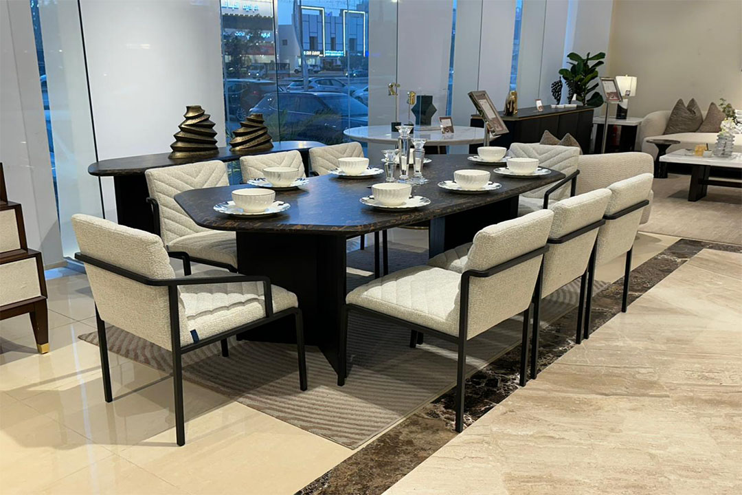 Dining table with 8 chairs and modern buffet LZ-406DT