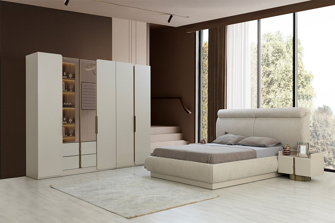 Modern Turkish bedroom set with a 6-door wardrobe (Siesta)