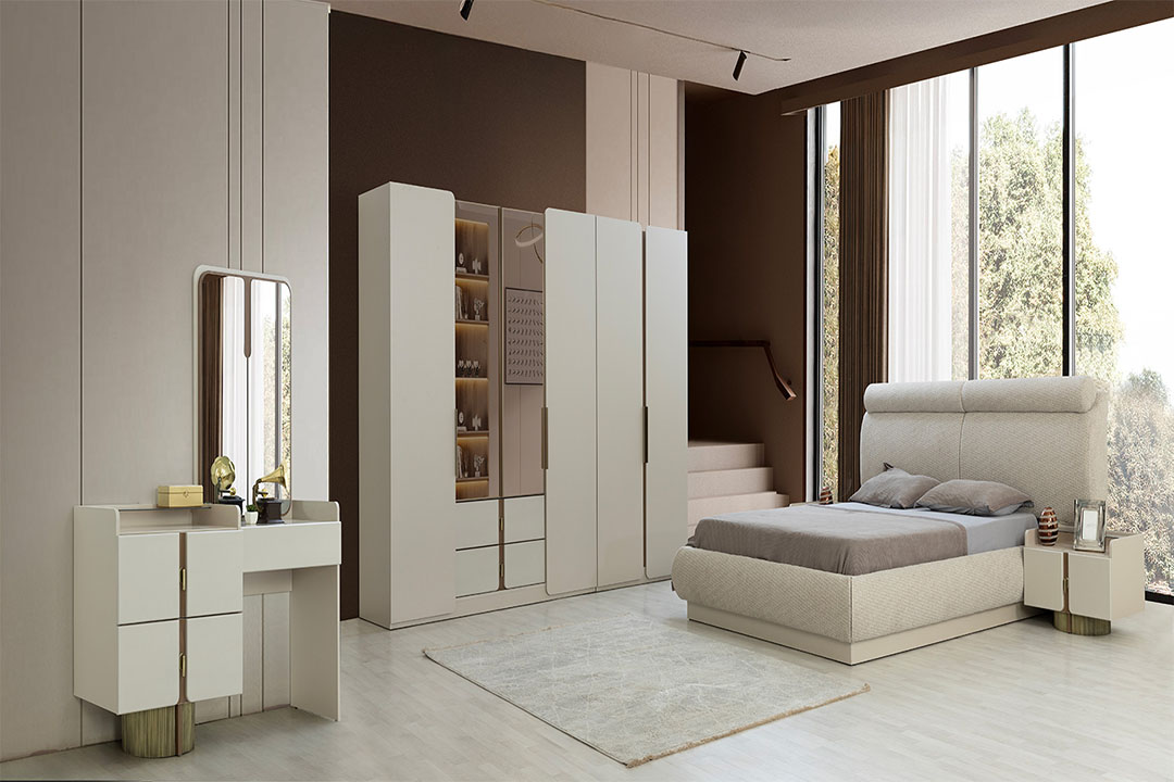 Modern Turkish bedroom set with a 6-door wardrobe (Siesta)