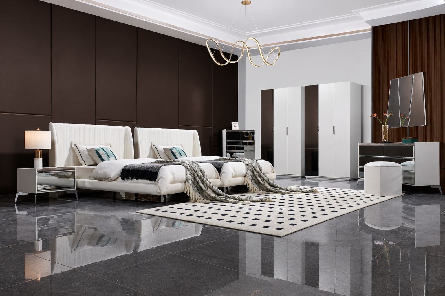 غرفه نوم مفرد مودرن بسريرين 264-2B