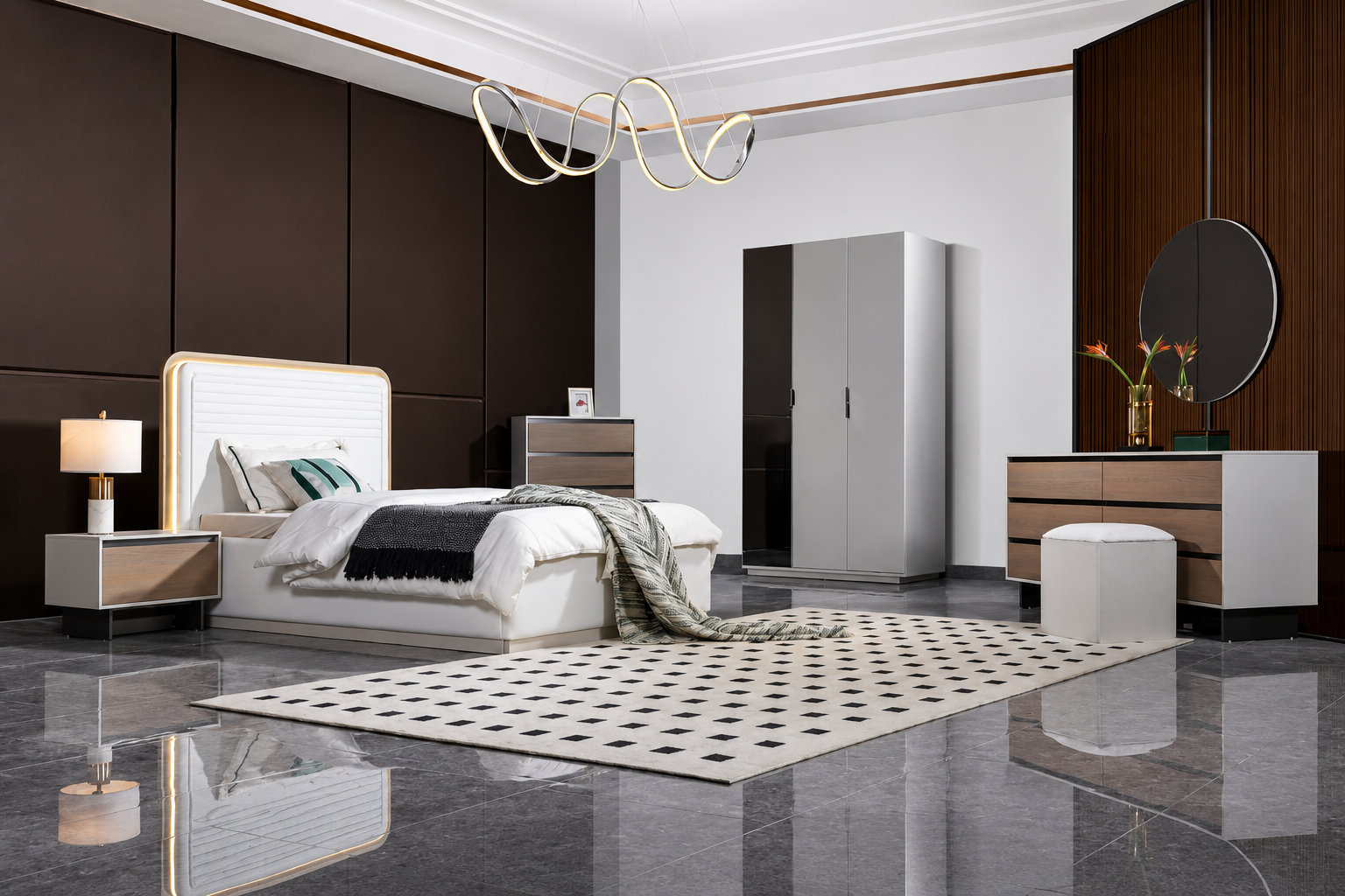 غرفه نوم مفرد مودرن بسرير 340-1B